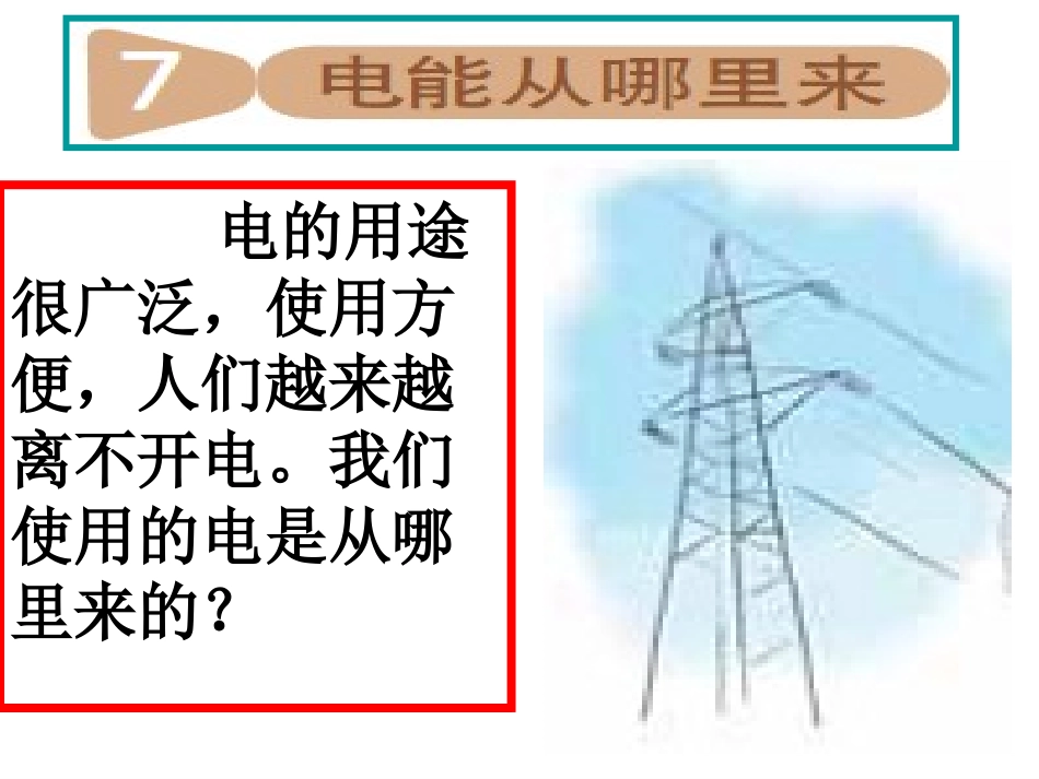 教科版科学六年级上册《电能从哪里来》PPT_第1页