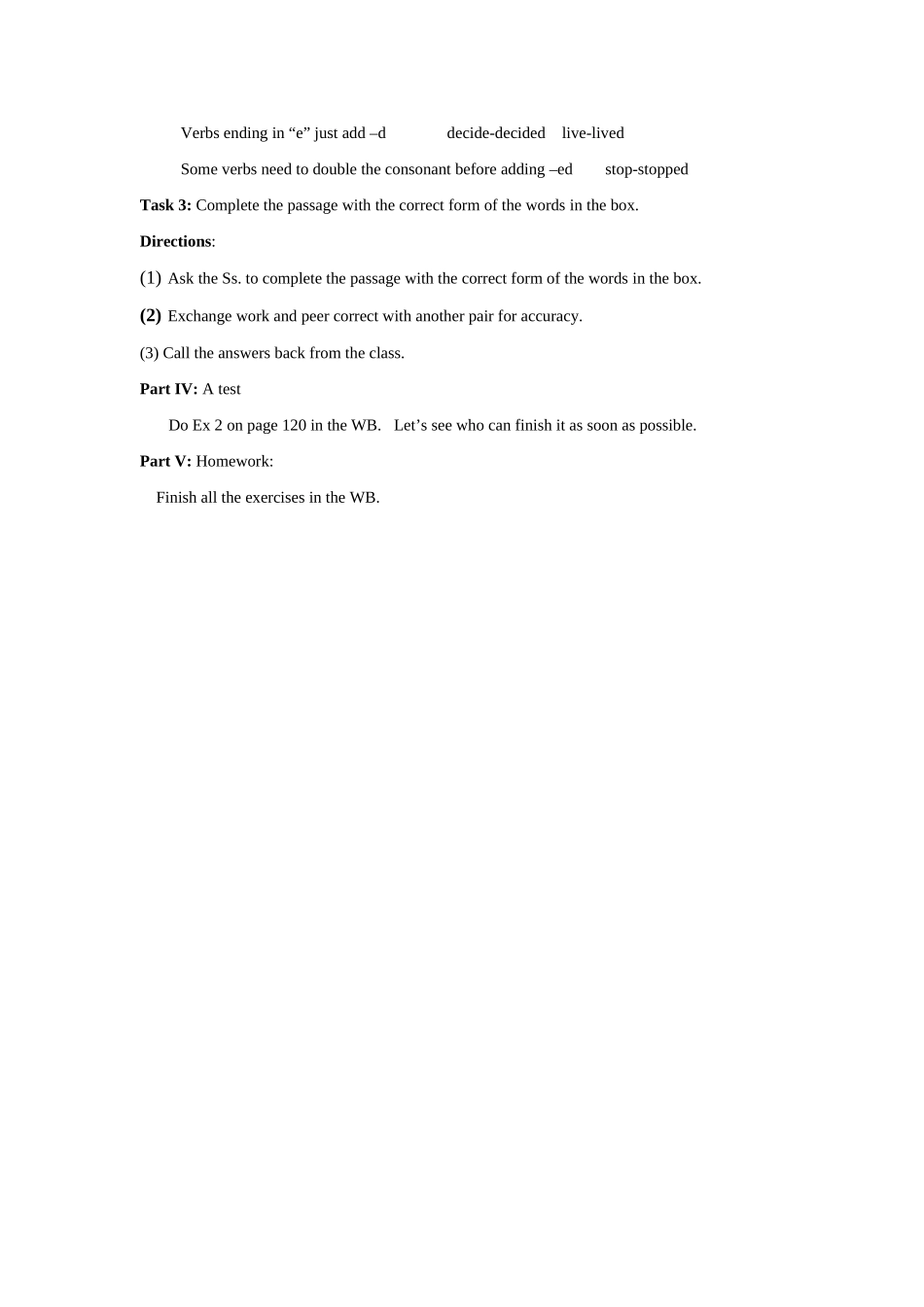 七年级英语下：Modle 9 Story time Unit 3 Language in use 教案外研版_第2页