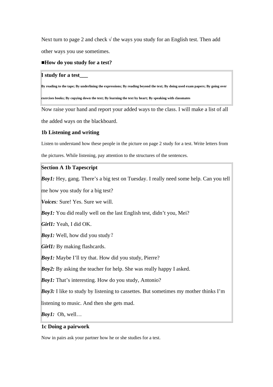 八年级英语下册：Unit2 one How do you study for a test（教案9）鲁教版_第3页