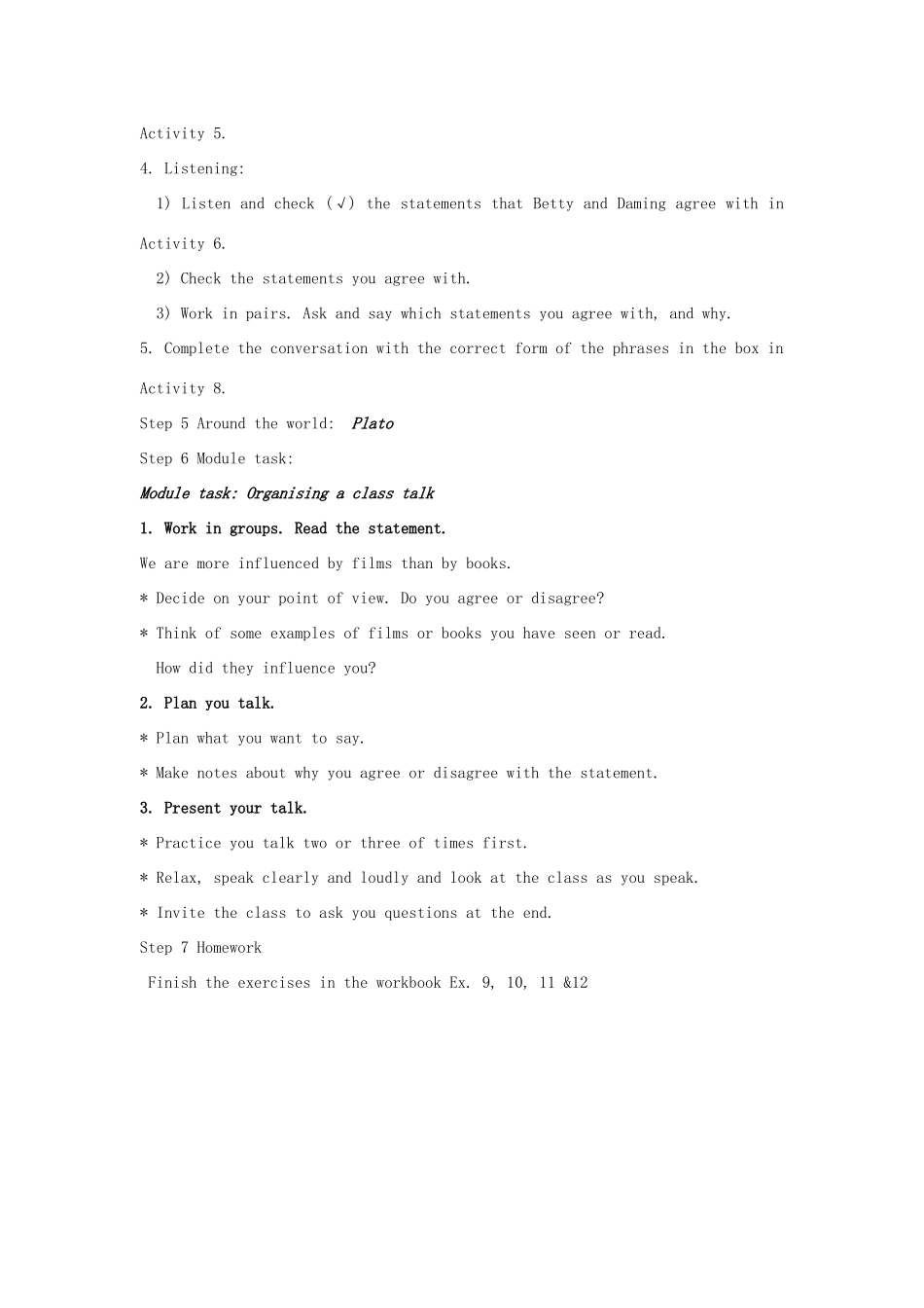 九年级英语上册 Module 2 Great books Unit 3 Language in use教案 外研版_第2页