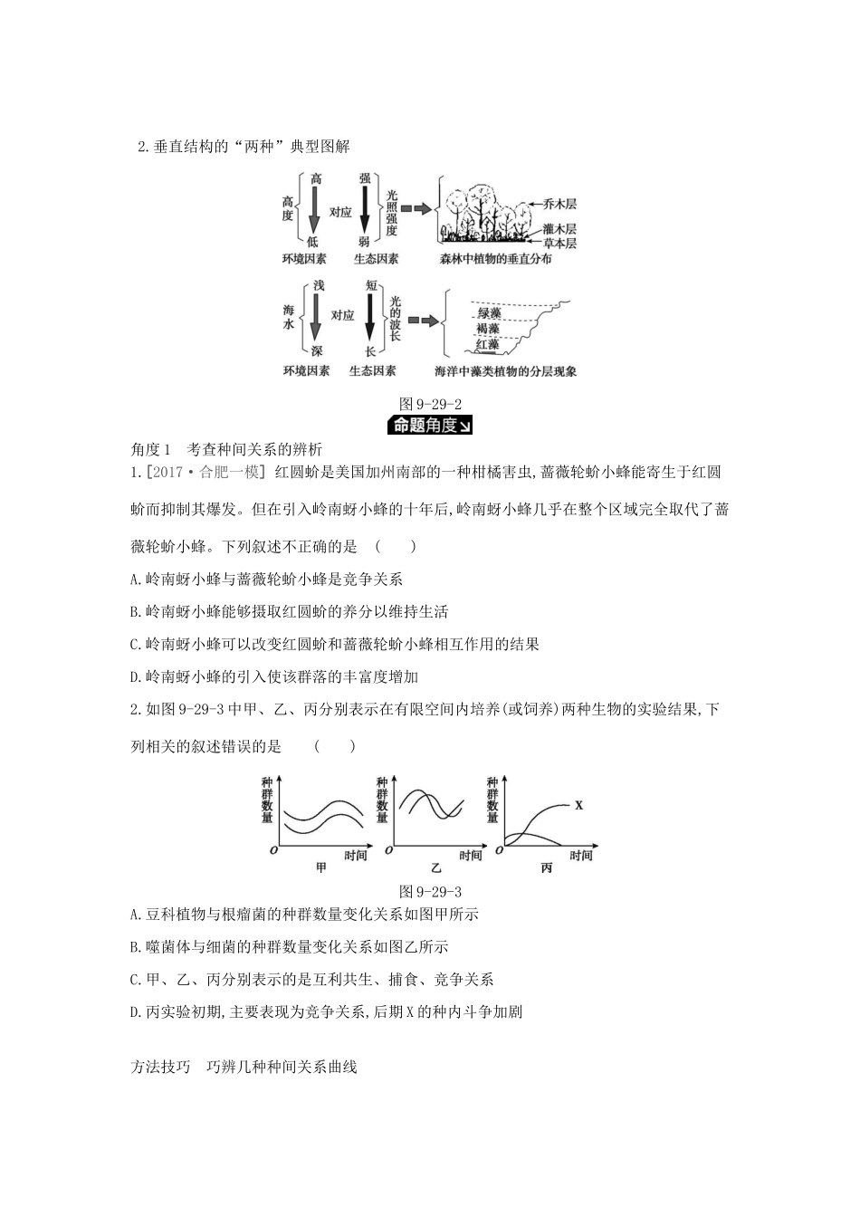 高考生物一轮复习 第9单元 种群和群落 第29讲 群落的结构与演替学案 苏教版-苏教版高三全册生物学案_第3页