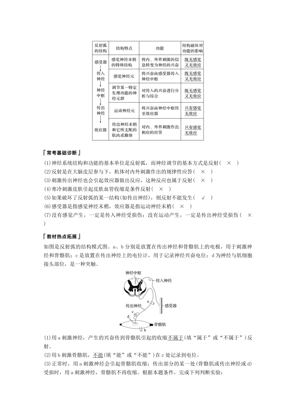 高考生物大一轮复习 第八单元 生命活动的调节 第24讲 通过神经系统的调节学案-人教版高三全册生物学案_第2页