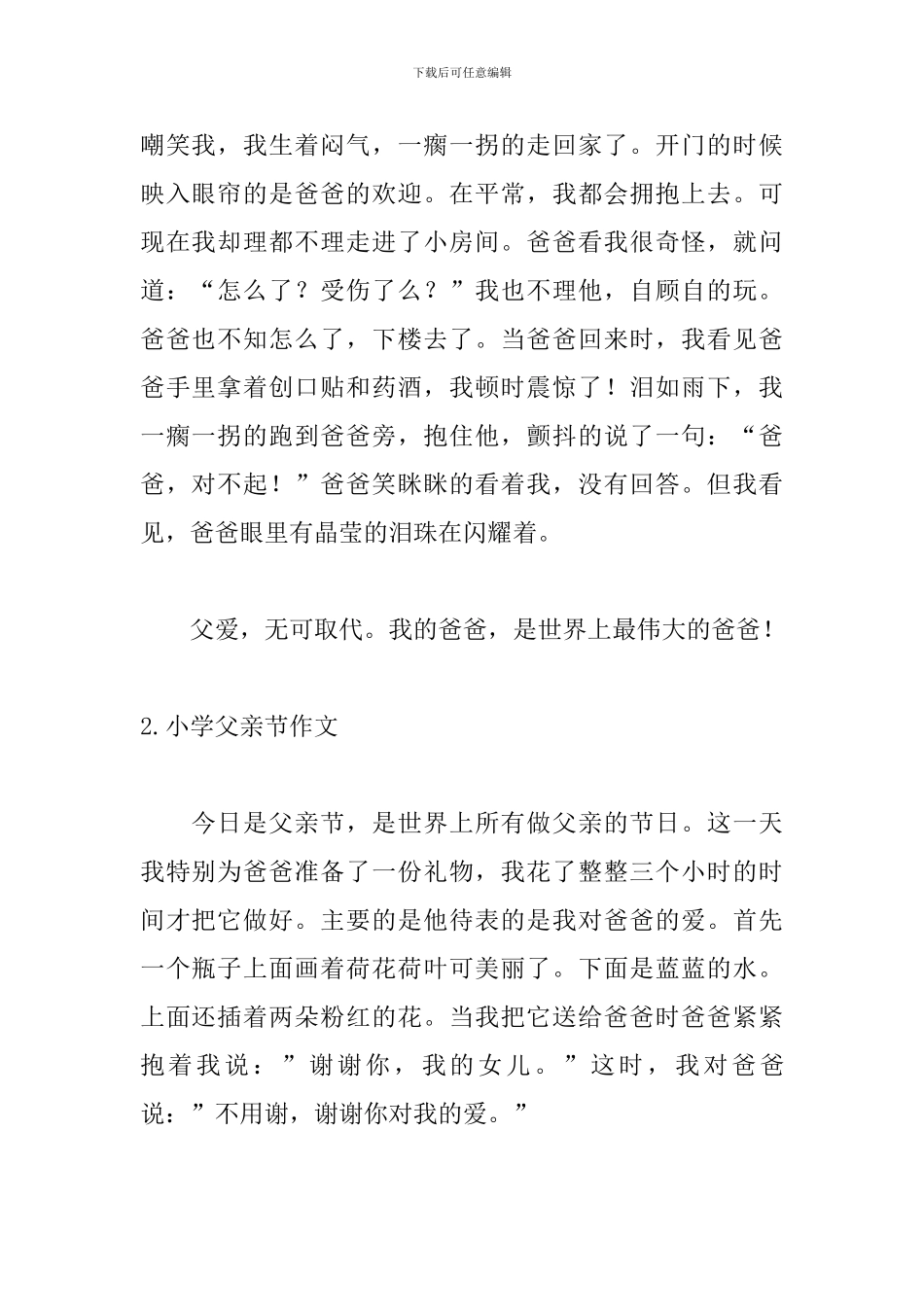 小学父亲节作文500字范文_第2页