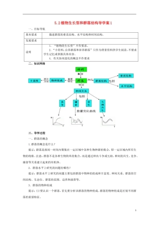 高中生物 5.2 植物生长型和群落结构导学案 浙科版必修3