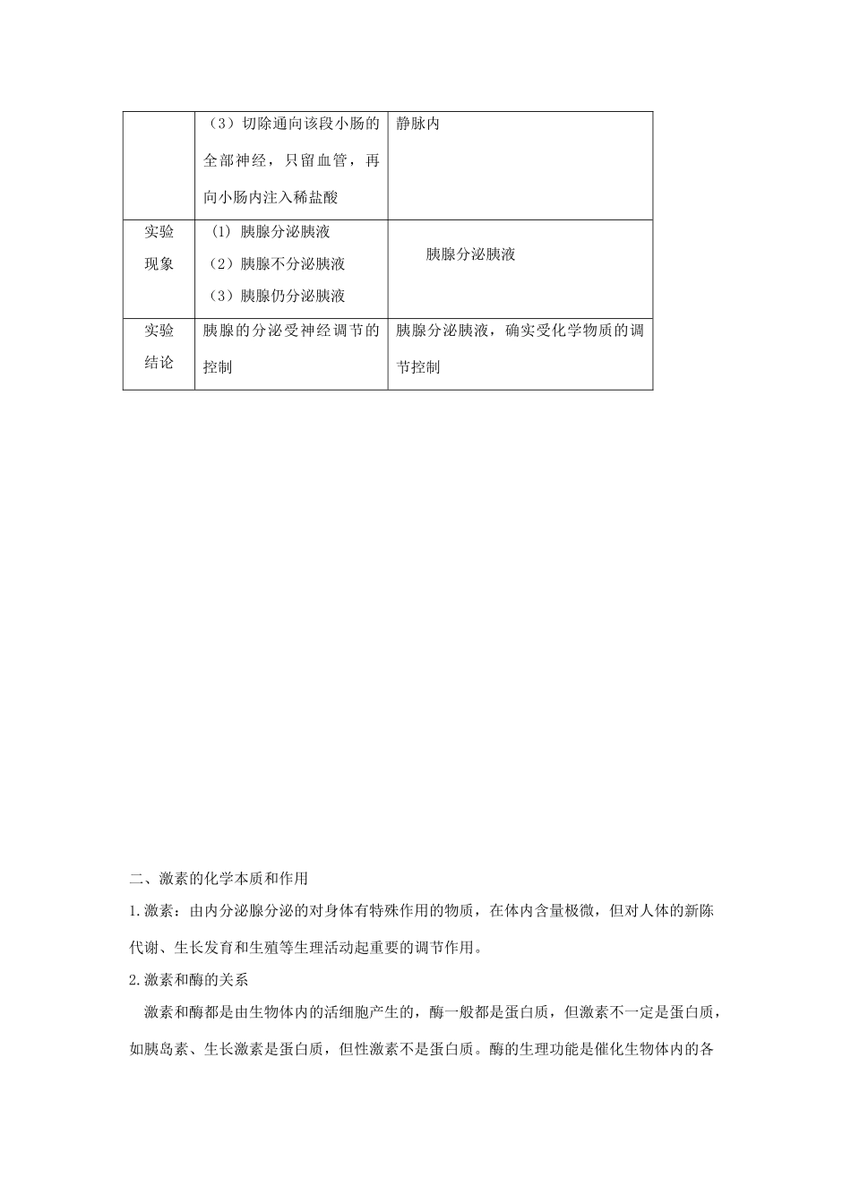 高中生物 第2章 动物和人体生命活动的调节 专题2.2.1 通过激素的调节导学案 新人教版必修3-新人教版高一必修3生物学案_第3页