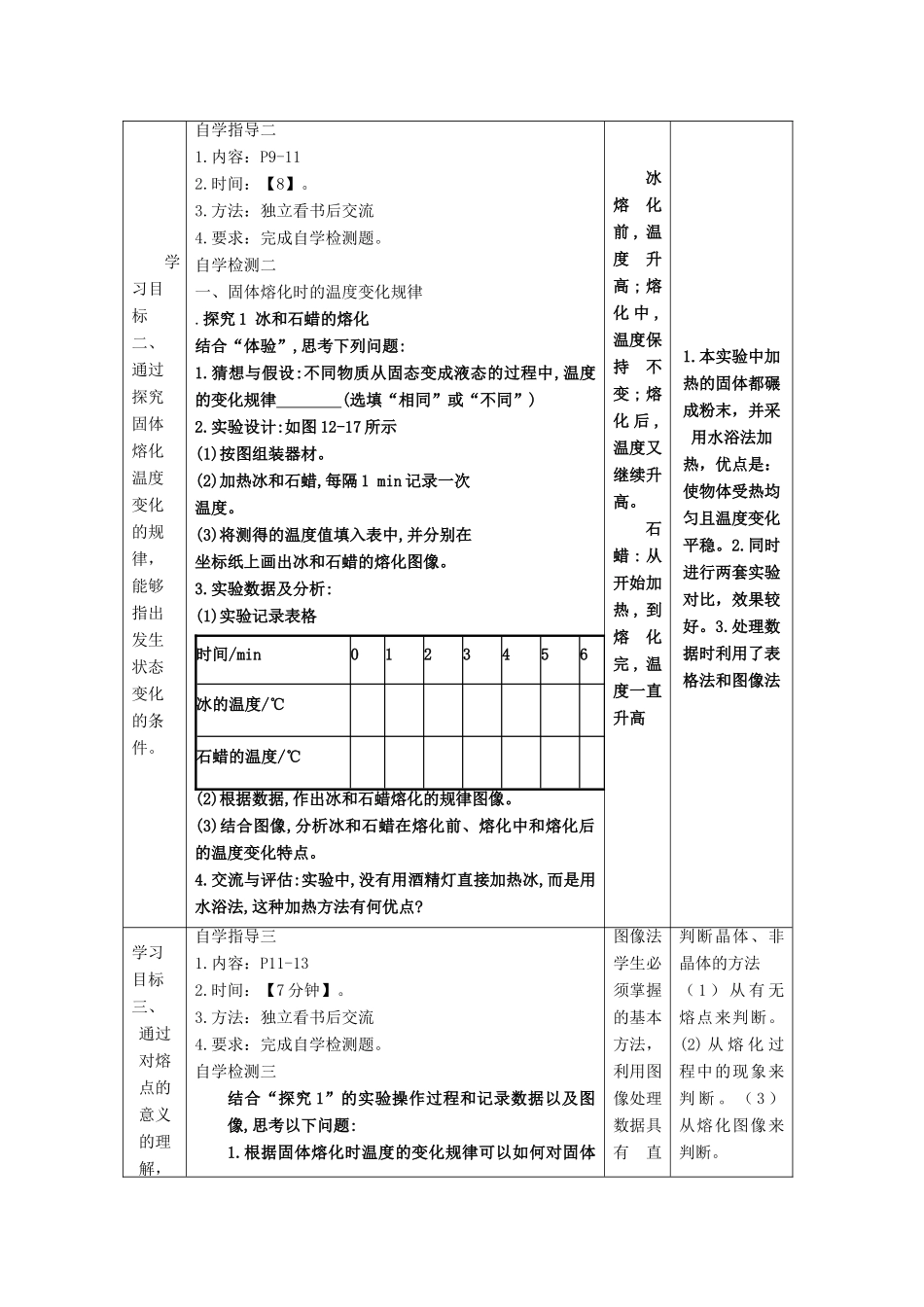 九年级物理全册 12.2 熔化和凝固（第1课时）教案 （新版）沪科版-（新版）沪科版初中九年级全册物理教案_第3页