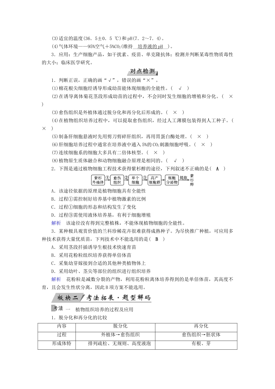 高考生物大一轮复习 第44讲 克隆技术优选学案-人教版高三全册生物学案_第2页