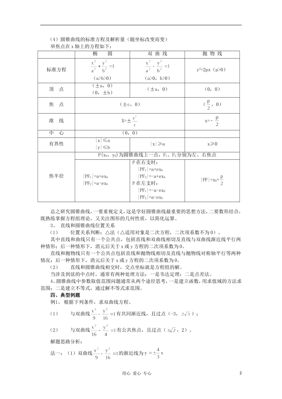 高三数学《圆锥曲线方程》复习教案 新人教A版_第2页
