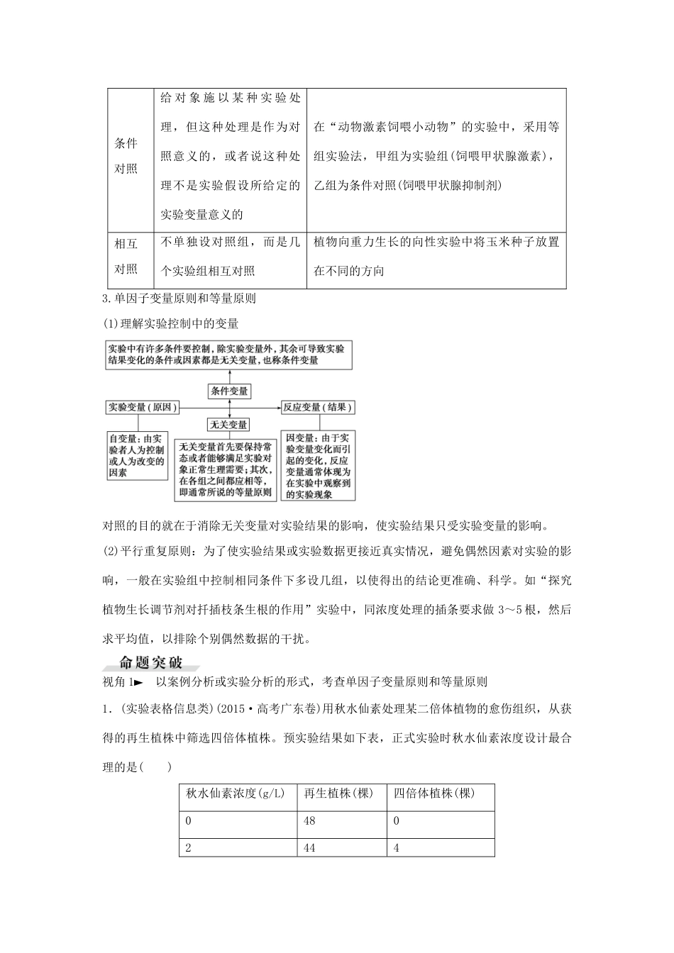 高考生物总复习 第10单元 第36讲 实验原则与设计学案-人教版高三全册生物学案_第3页