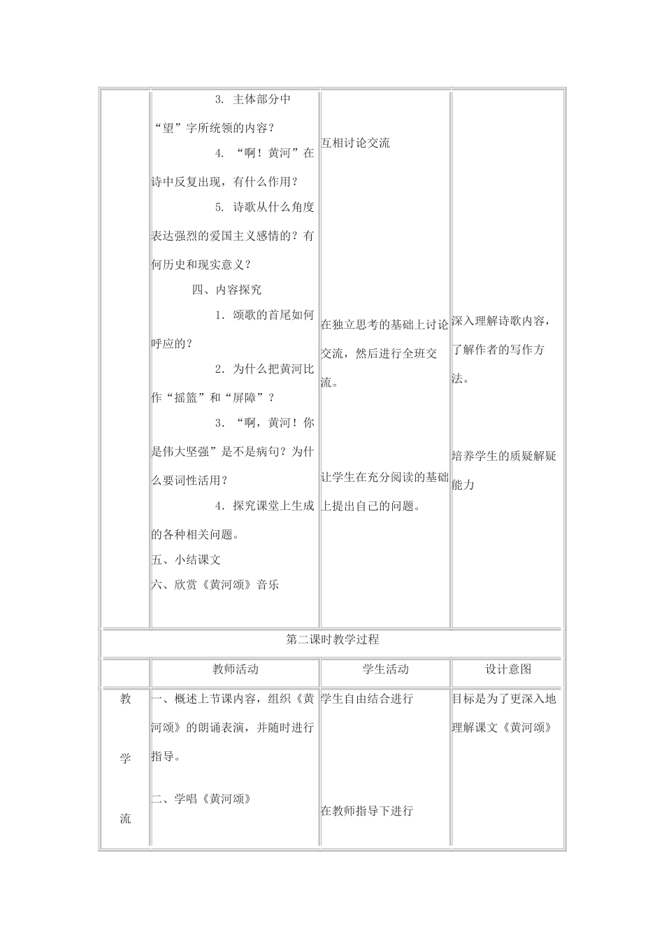 七年级下语文《黄河颂》教案1河大版_第2页
