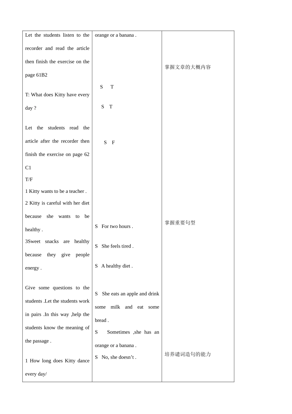 七年级英语Unit4 Food period Three教案 牛津版_第2页