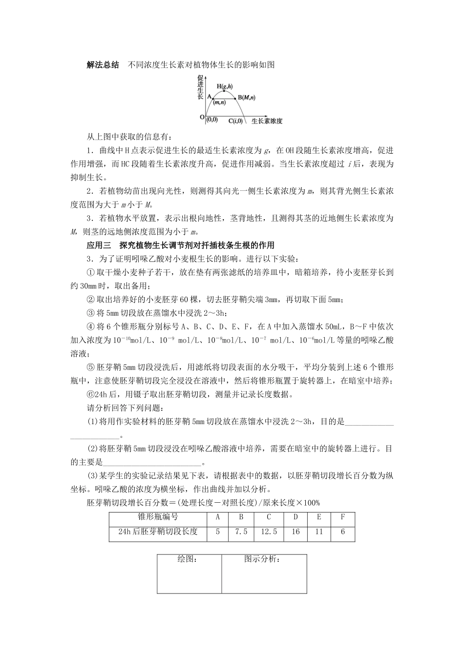 高中生物 第3章 植物的激素调节章末复习学案 新人教版必修3-新人教版高二必修3生物学案_第3页