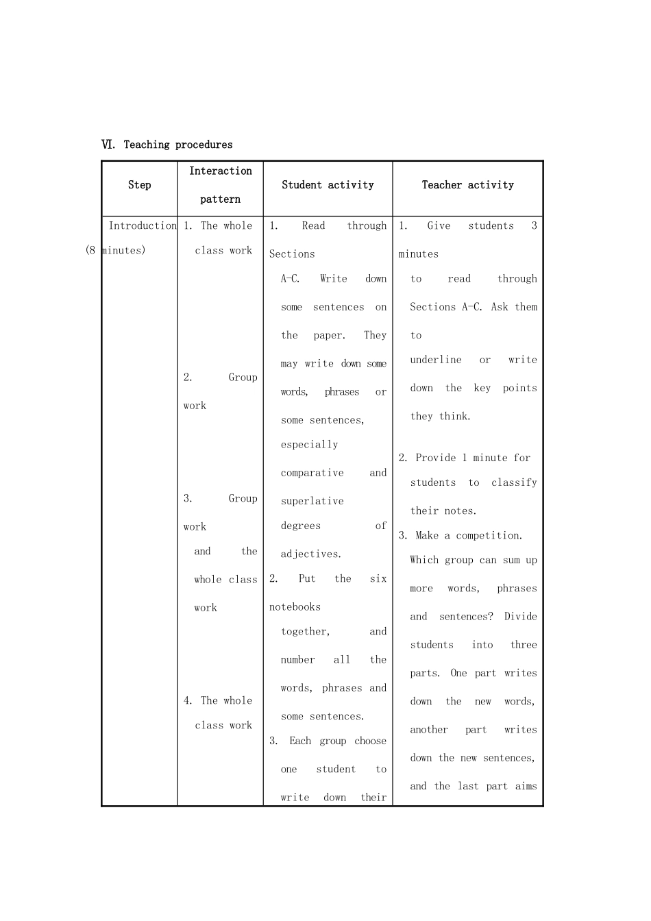 八年级英语上册 Unit 4 Our world Topic 1 Which do you like better, plants or animals Section D教案 （新版）仁爱版_第3页