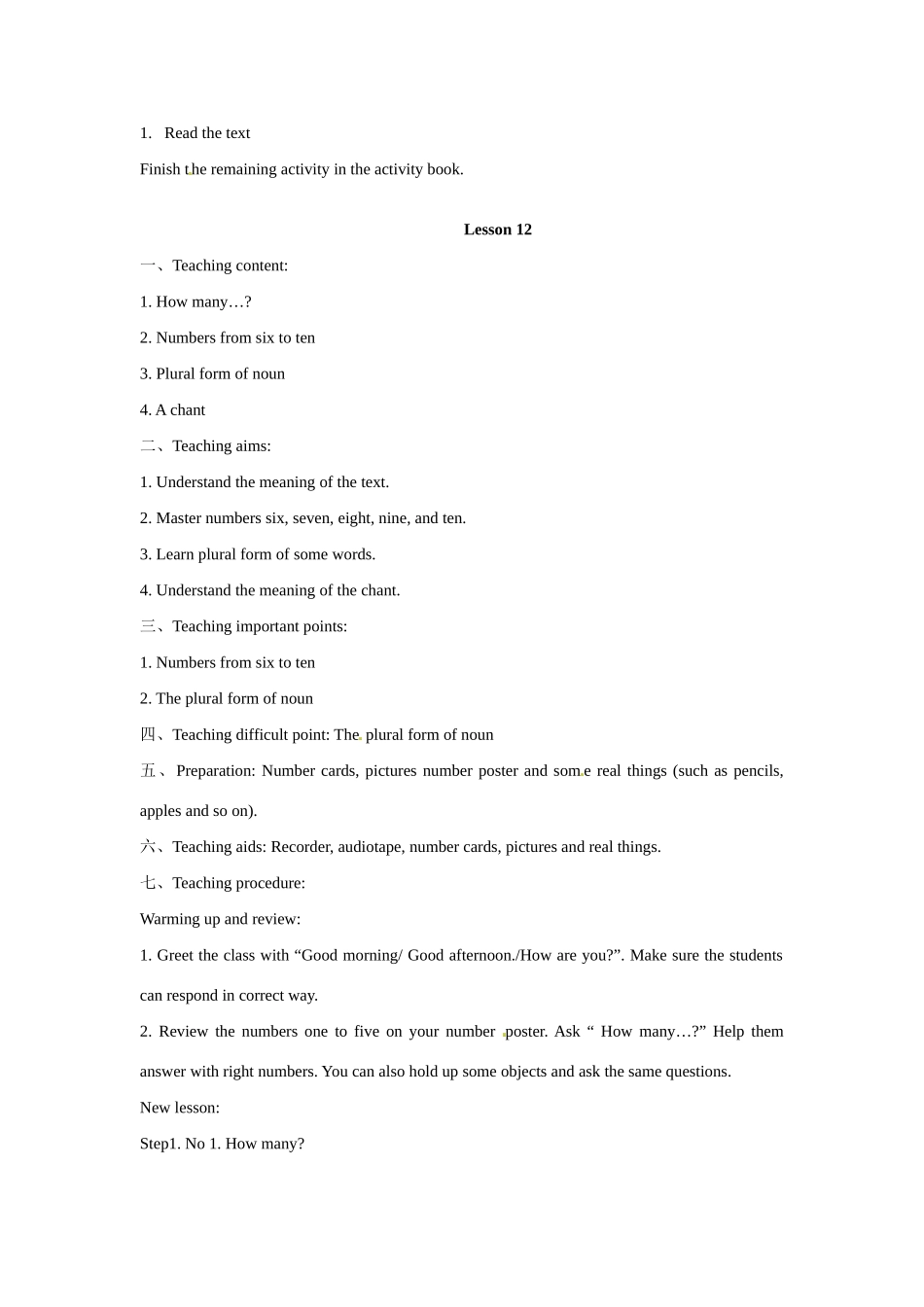 七年级英语上册 Unit 2 Lesson 11 Black、White、Brown-Lesson 12 How Many教案 冀教版_第3页