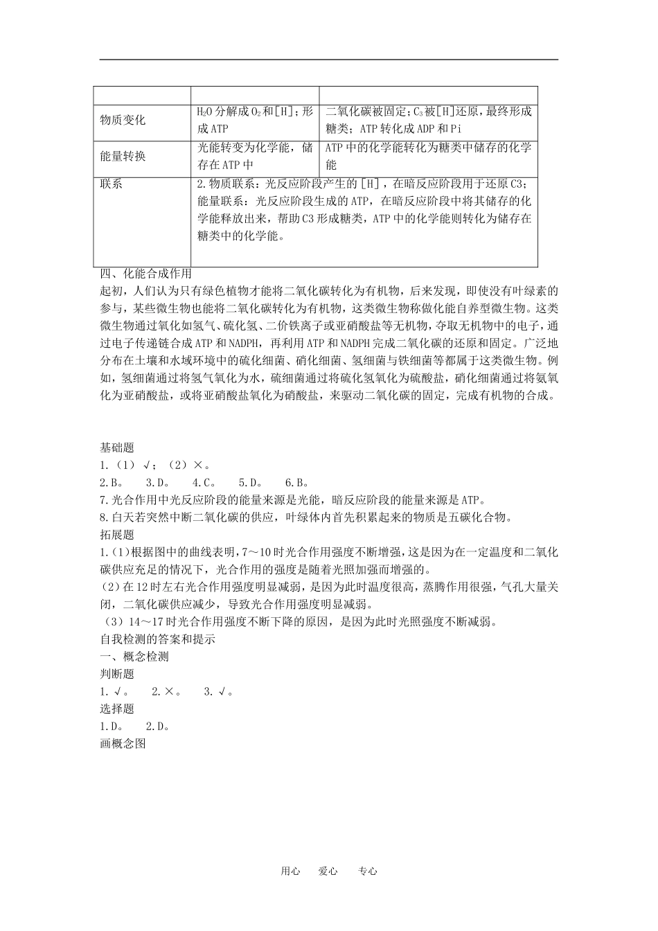 （新人教版必修1）生物：5.4《能量之源-光与光合作用》学案（3）_第3页