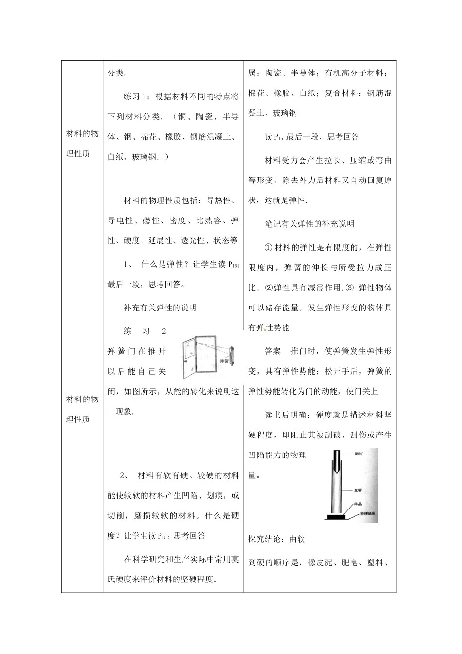 九年级物理 第一节 我们周围的材料教案 沪科版_第2页