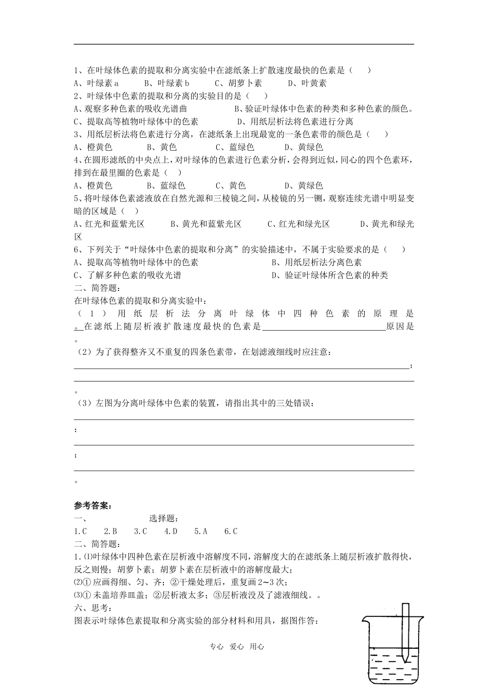 高中生物 3.2.3《光能的捕获》（3）学案 中图版必修1_第2页