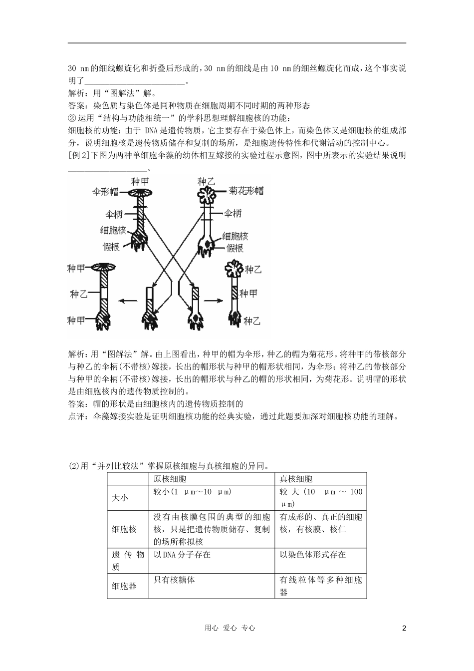 高中生物 第1章 细胞核的结构和功能全套导学案 新人教版必修1_第2页