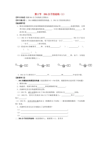 高中生物 第3章 基因的本质 第2节 DNA分子的结构导学案 新人教版必修2-新人教版高一必修2生物学案