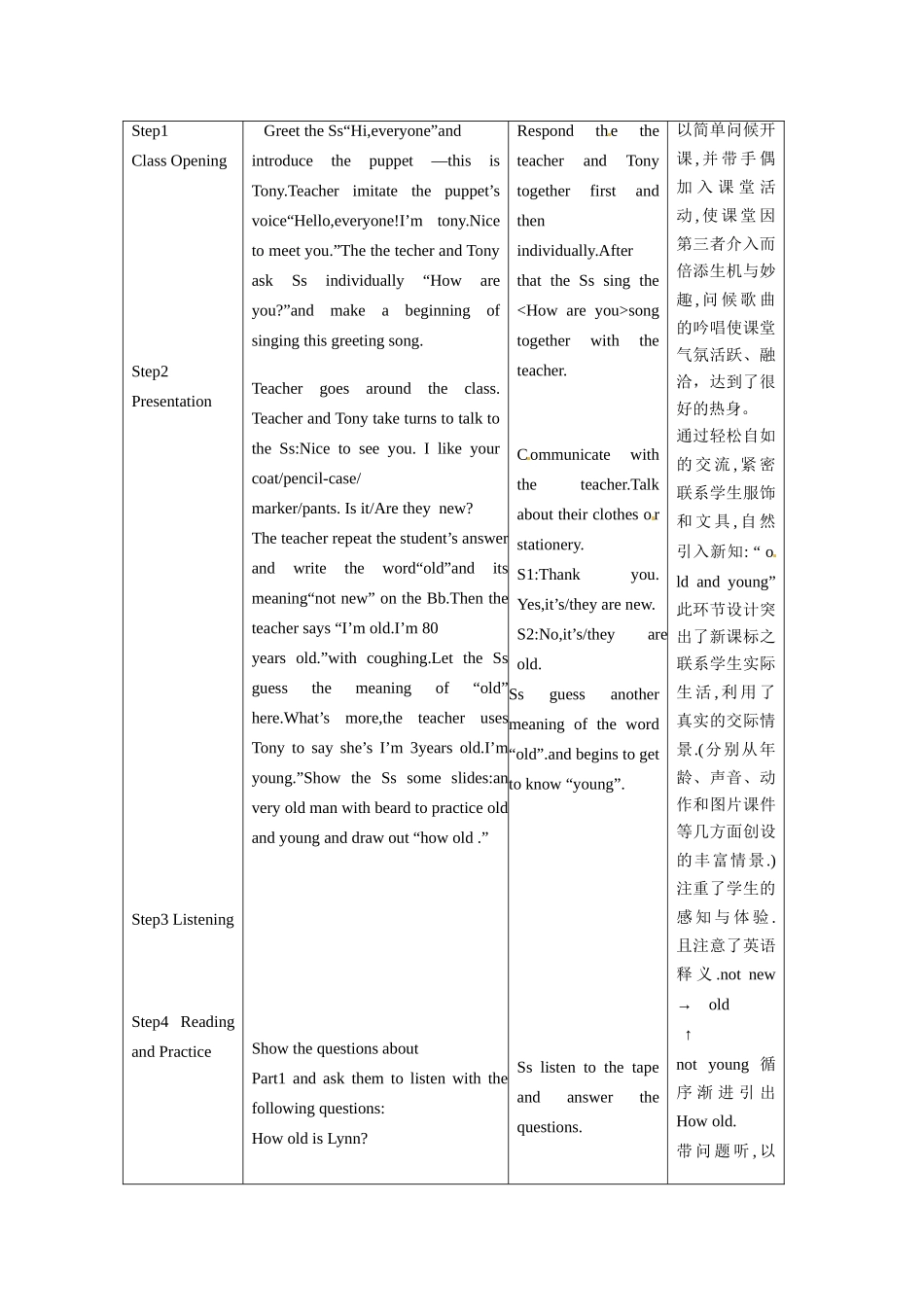 七年级英语上册 Unit 5 Lesson 33 LiMing’s Family教案 冀教版_第3页