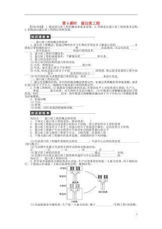 高中生物 1.3蛋白质工程同步练习（含解析）新人教版选修3-新人教版高中选修3生物学案