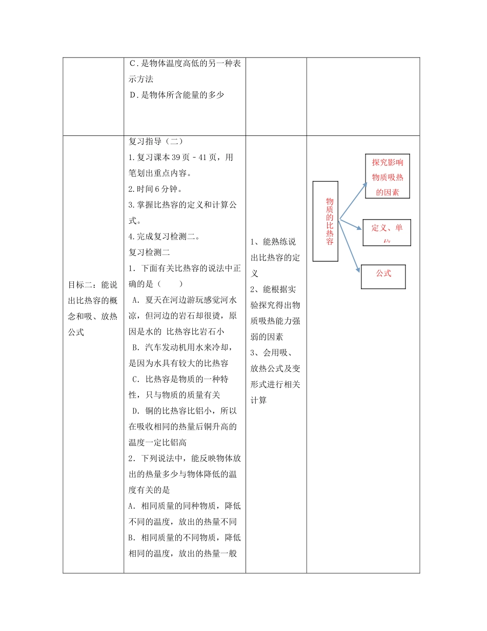 九年级物理全册 第十三章 内能和热机（第1课时）复习教案 （新版）沪科版-（新版）沪科版初中九年级全册物理教案_第3页