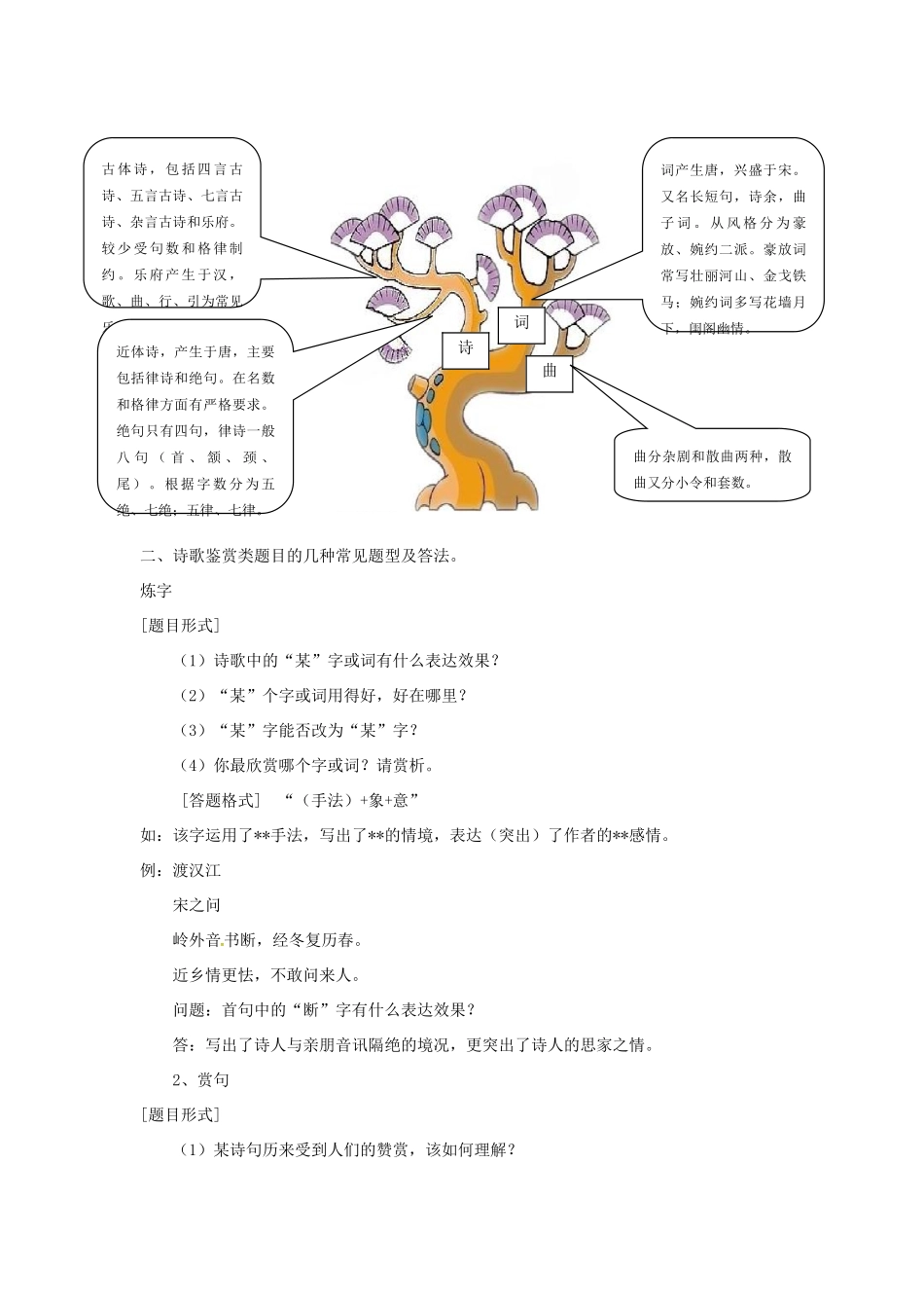 中考语文 诗词赏析复习教案-人教版初中九年级全册语文教案_第2页