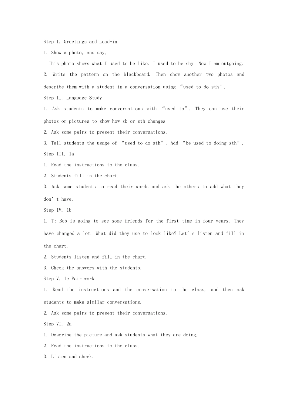 九年级英语上册 Unit 2《I used to be afraid of the dark》教案 人教新目标版_第2页