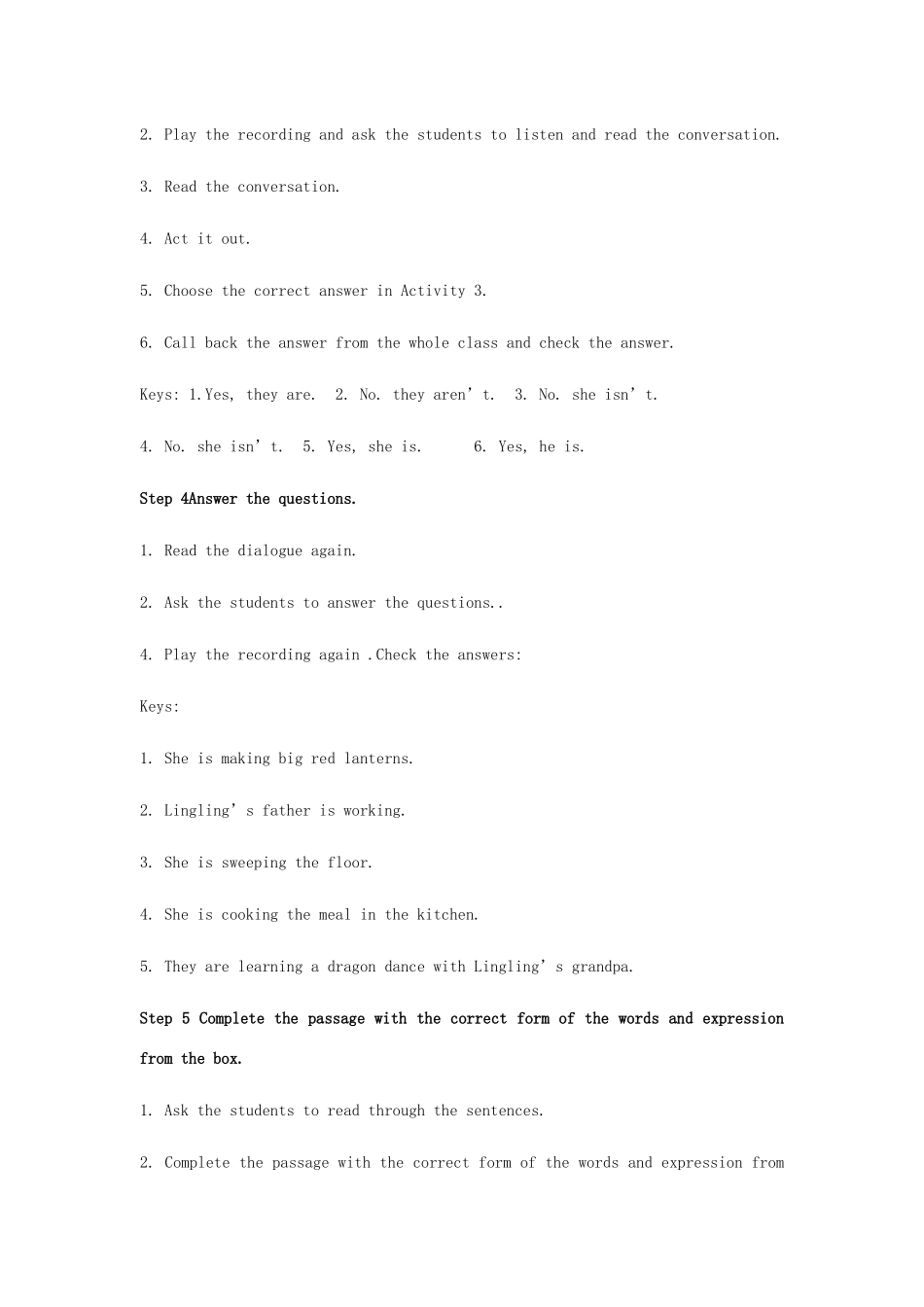 七年级英语上册 Module 10 Spring Festival Unit 1 Are you getting ready for Spring Festival教案 （新版）外研版-（新版）外研版初中七年级上册英语教案_第3页