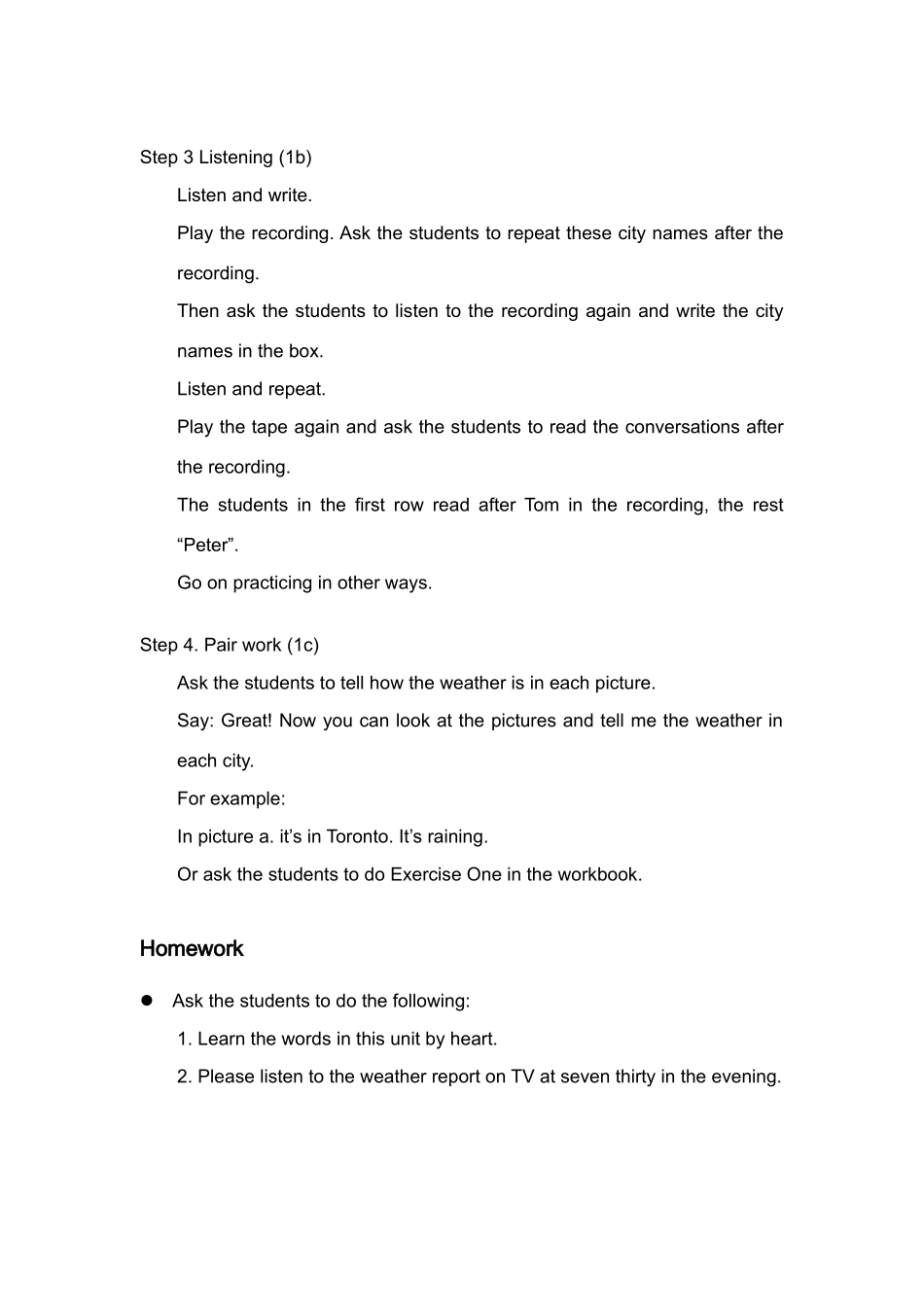 七年级英语 Unit 6  教案人教新课标版 _第3页