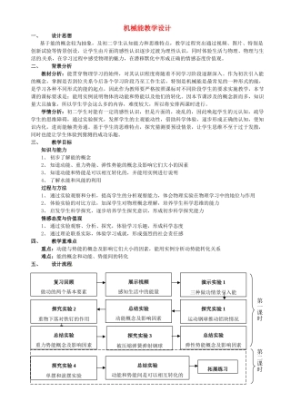 北京市丰台区实验中学八年级物理《机械能2》教学设计