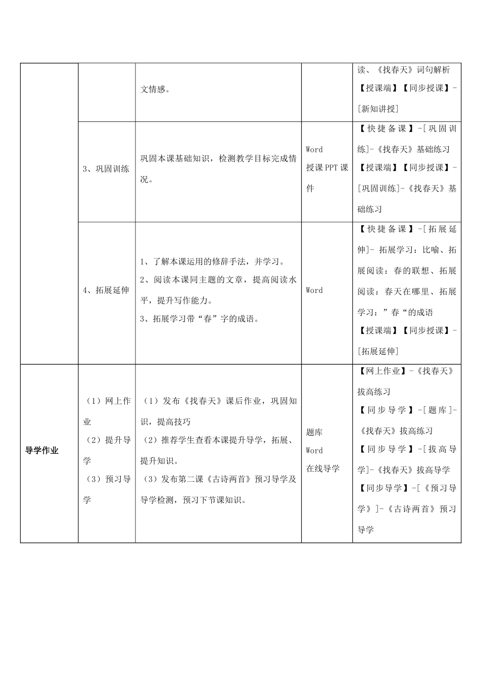 二年级语文下册 1 找春天教学设计 新人教版-新人教版小学二年级下册语文教案_第2页