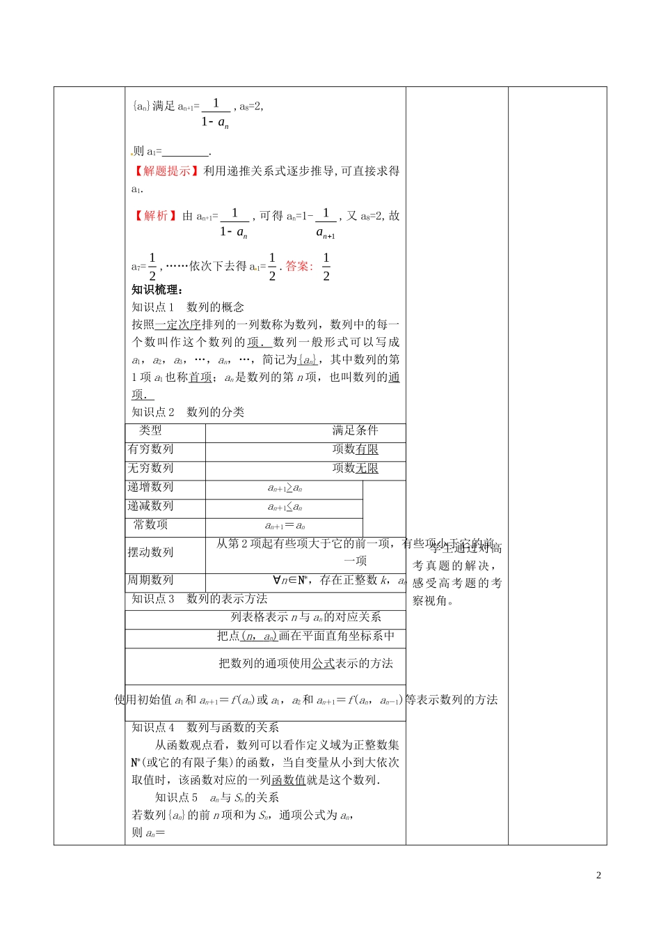 高考数学一轮复习 第五章 数列 5.1 数列的概念与简单表示法教案-人教版高三全册数学教案_第2页