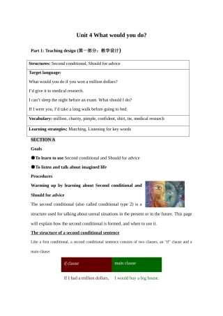 Unit 4 What would you do教案
