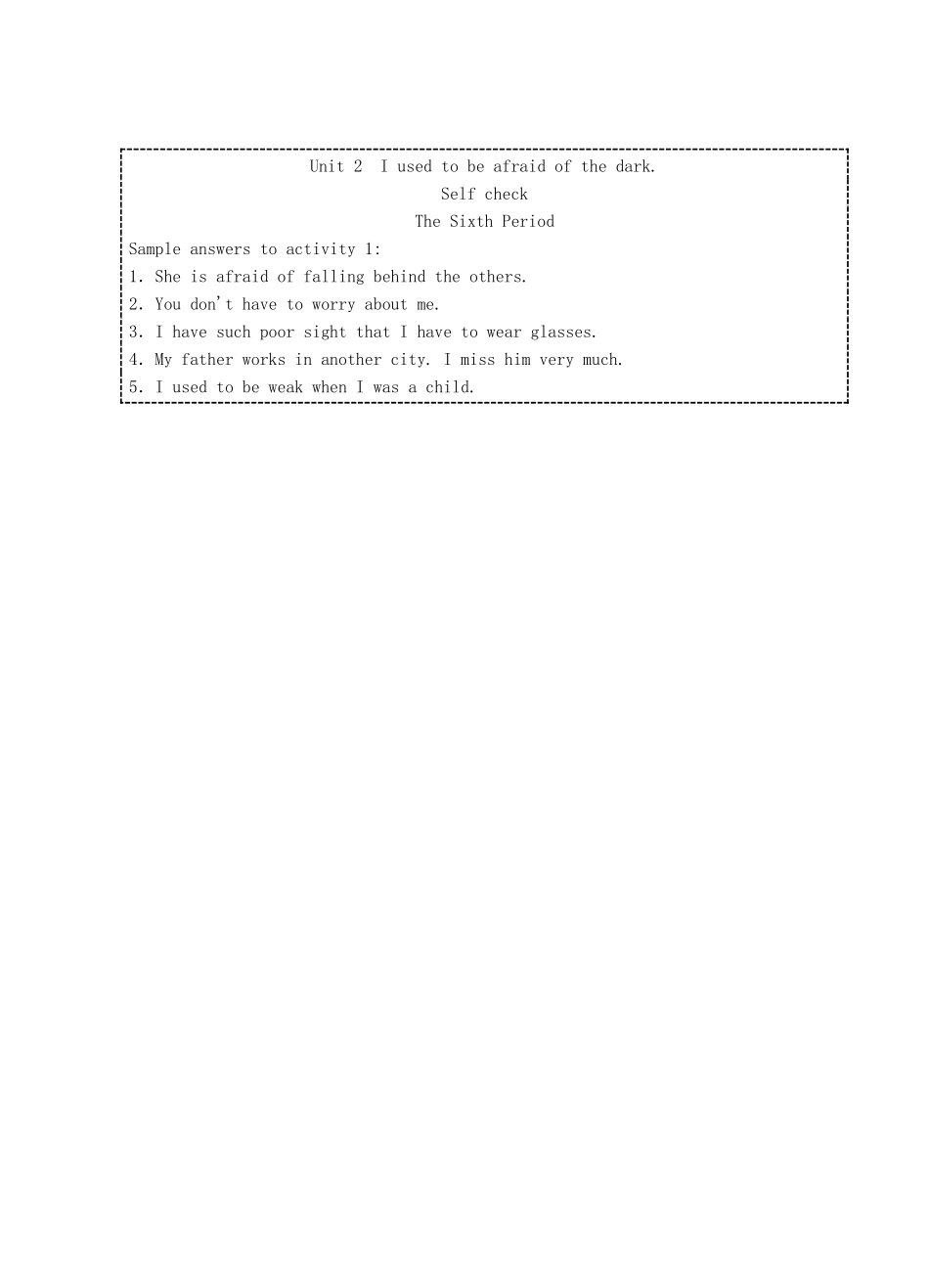 九年级英语全册 Unit 2 I used to be afraid of the dark The Sixth Period教案 人教新目标版_第3页