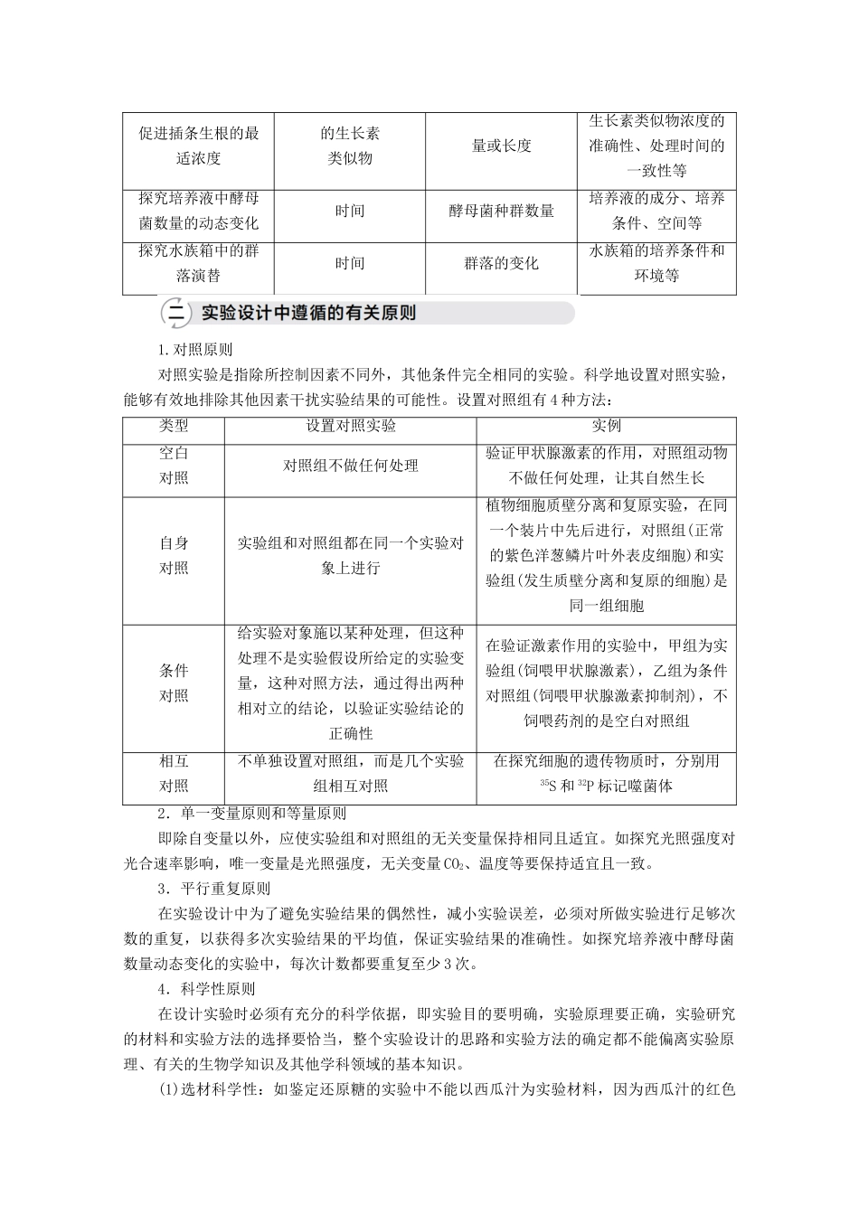 高考生物一轮复习 特色专题三 实验与探究学案 新人教版-新人教版高三全册生物学案_第2页