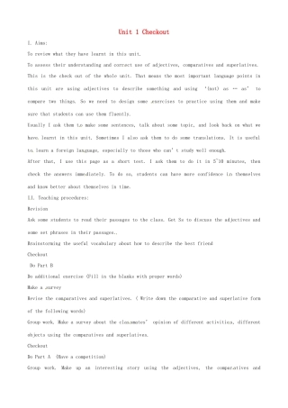 八年级英语上册 Unit 1 Friends Checkout教案 牛津版-牛津版初中八年级上册英语教案