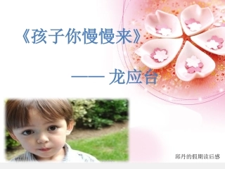 《孩子你慢慢来》读书分享