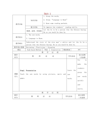 九年级英语上册 Unit 1 The Wise Man’s Advice Reading教案 教科版五四制-教科版初中九年级上册英语教案