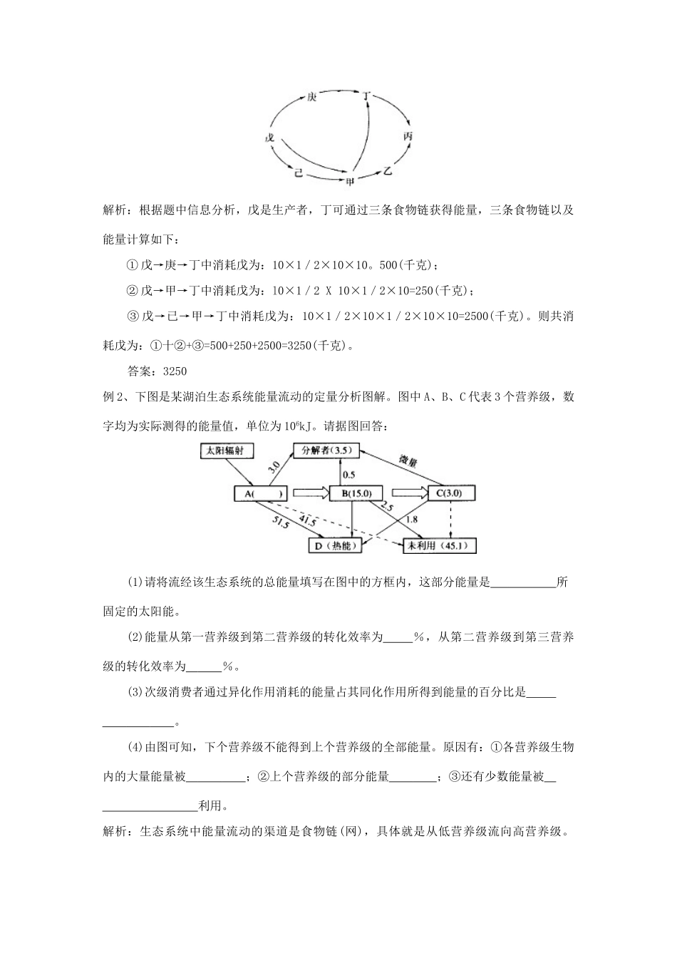 高中生物 第5章 生态系统及其稳定性能力 专题5.2.2 生态系统的能量流动导学案 新人教版必修3-新人教版高一必修3生物学案_第2页
