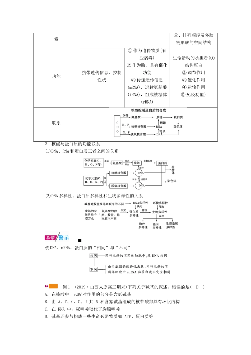 （新高考）高考生物一轮复习 必修部分 模块1 分子与细胞 第1单元 细胞的分子组成 第3讲 细胞中的核酸、糖类和脂质学案 新人教版-新人教版高三必修生物学案_第3页