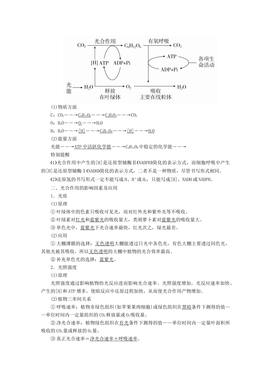 （全国版）高考生物一轮复习 第11讲 光合作用和细胞呼吸的关系及影响因素培优学案-人教版高三全册生物学案_第2页