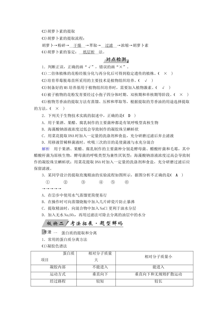 高考生物大一轮复习 第51讲 生物技术在其他方面的应用优选学案-人教版高三全册生物学案_第2页