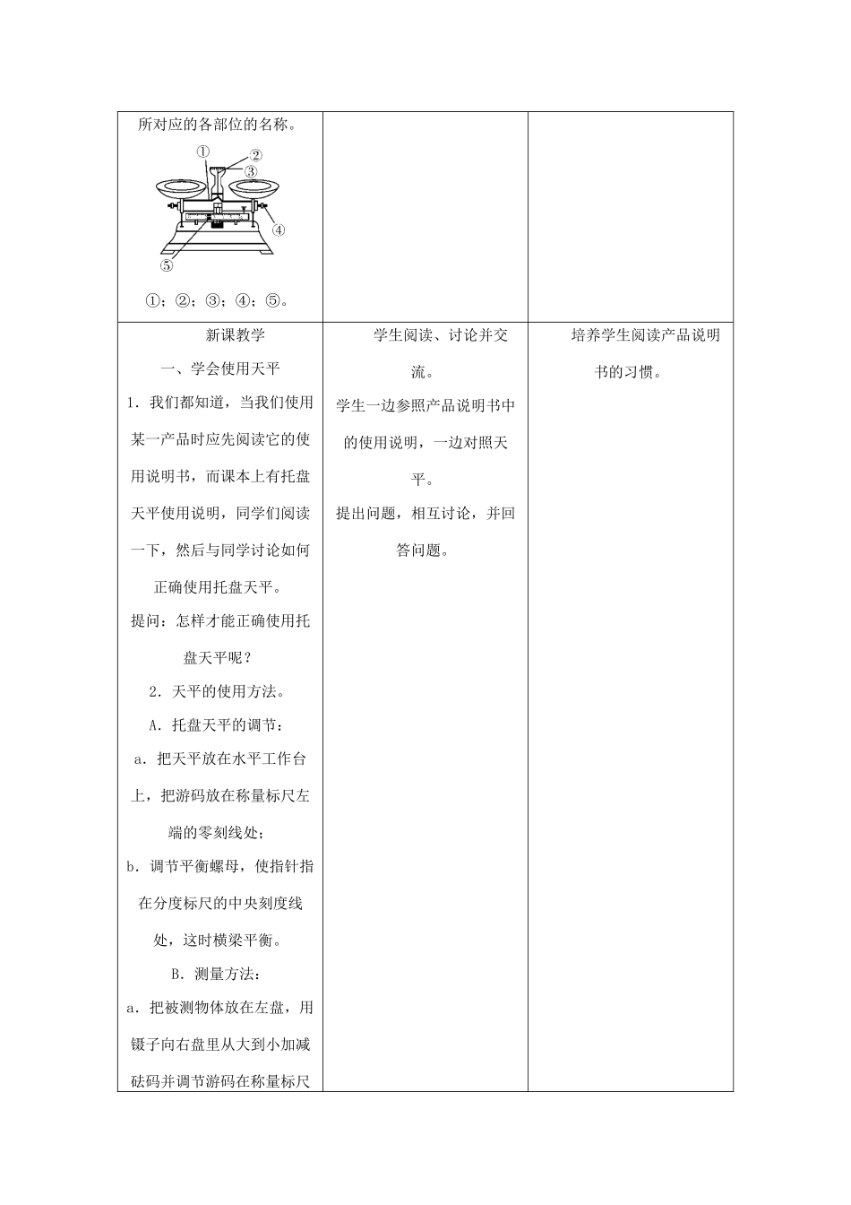 八年级物理全册 5.2 学习使用天平和量筒教案 （新版）沪科版-（新版）沪科版初中八年级全册物理教案_第3页
