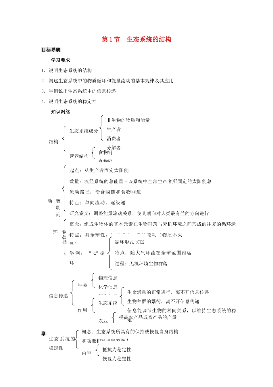高中生物 第5章 生态系统及其稳定性能力 专题5.1 生态系统的结构导学案 新人教版必修3-新人教版高一必修3生物学案_第1页