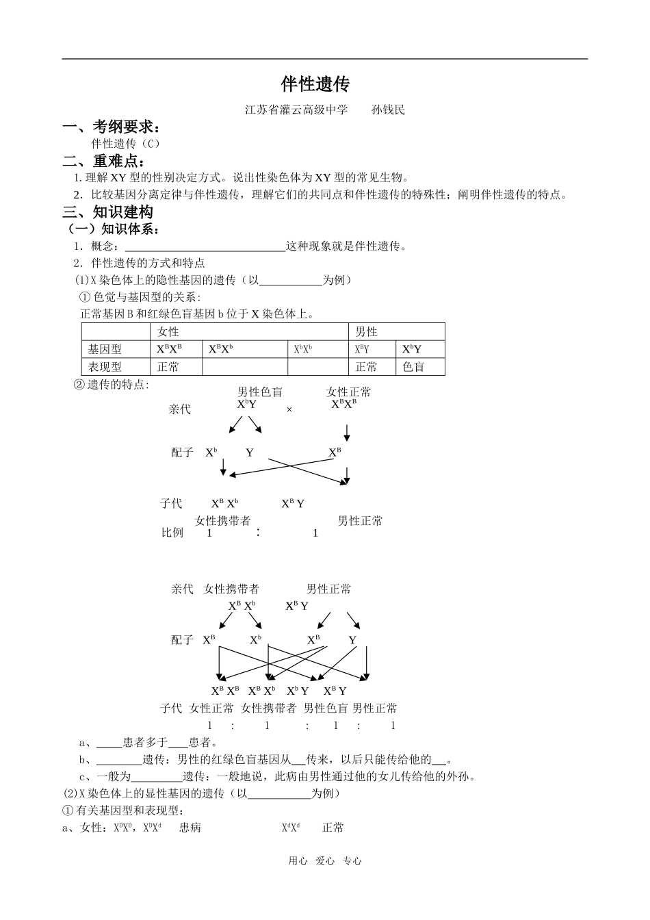 5孙钱民灌中-伴性遗传_第1页