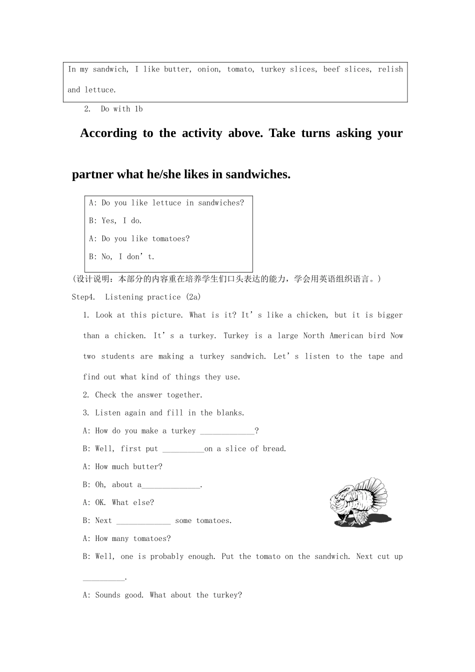 八年级英语上册 Unit 7 How do you make a banana milk shake Section B 1a-2c教案 人教新目标版_第2页