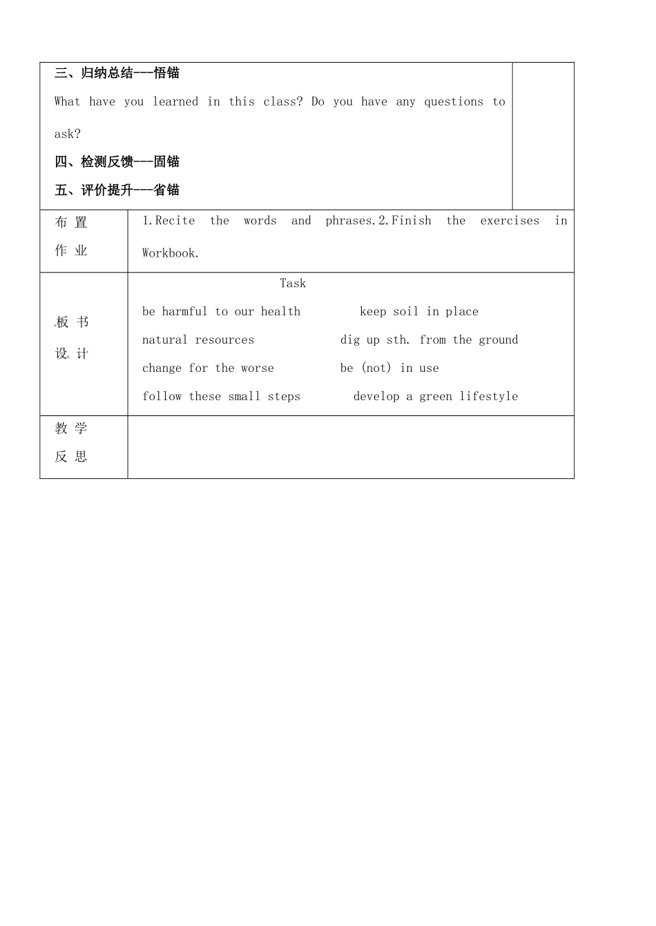 八年级英语下册 Unit 8 A green world Task教案 （新版）牛津版-（新版）牛津版初中八年级下册英语教案_第3页