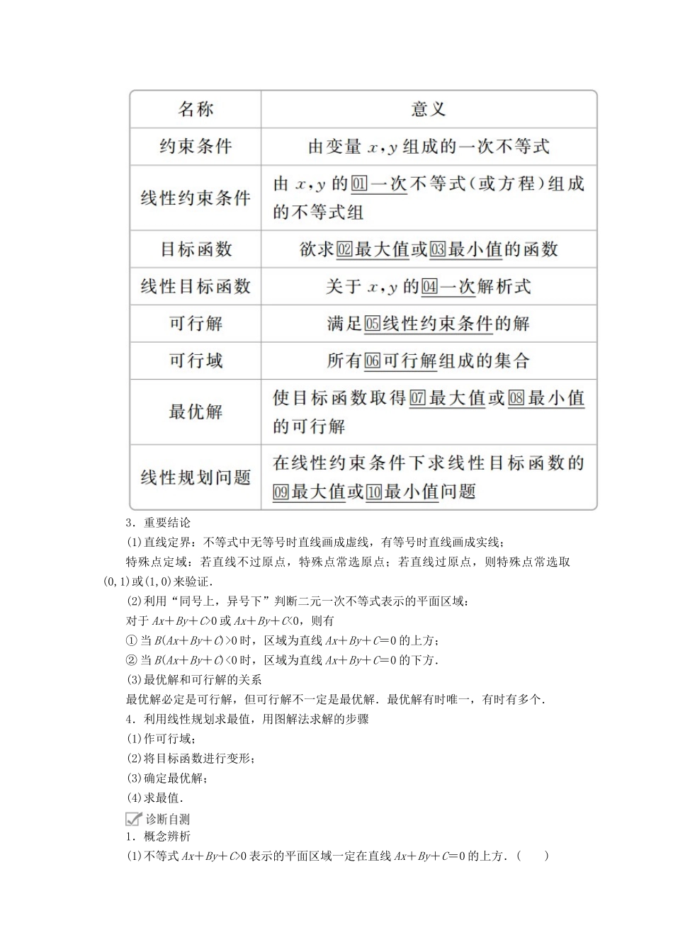 高考数学一轮复习 第6章 不等式 第2讲 二元一次不等式（组）与简单的线性规划问题讲义 理（含解析）-人教版高三全册数学教案_第2页