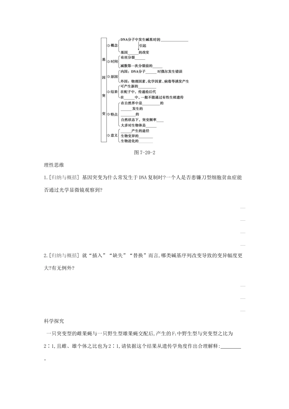 高考生物一轮复习 第7单元 变异、育种与进化听课学案-人教版高三全册生物学案_第2页